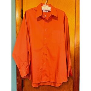 Pierre Cardin Men's‎ Orange Button Down Dress Shirt  16-16 1/2, 32-33